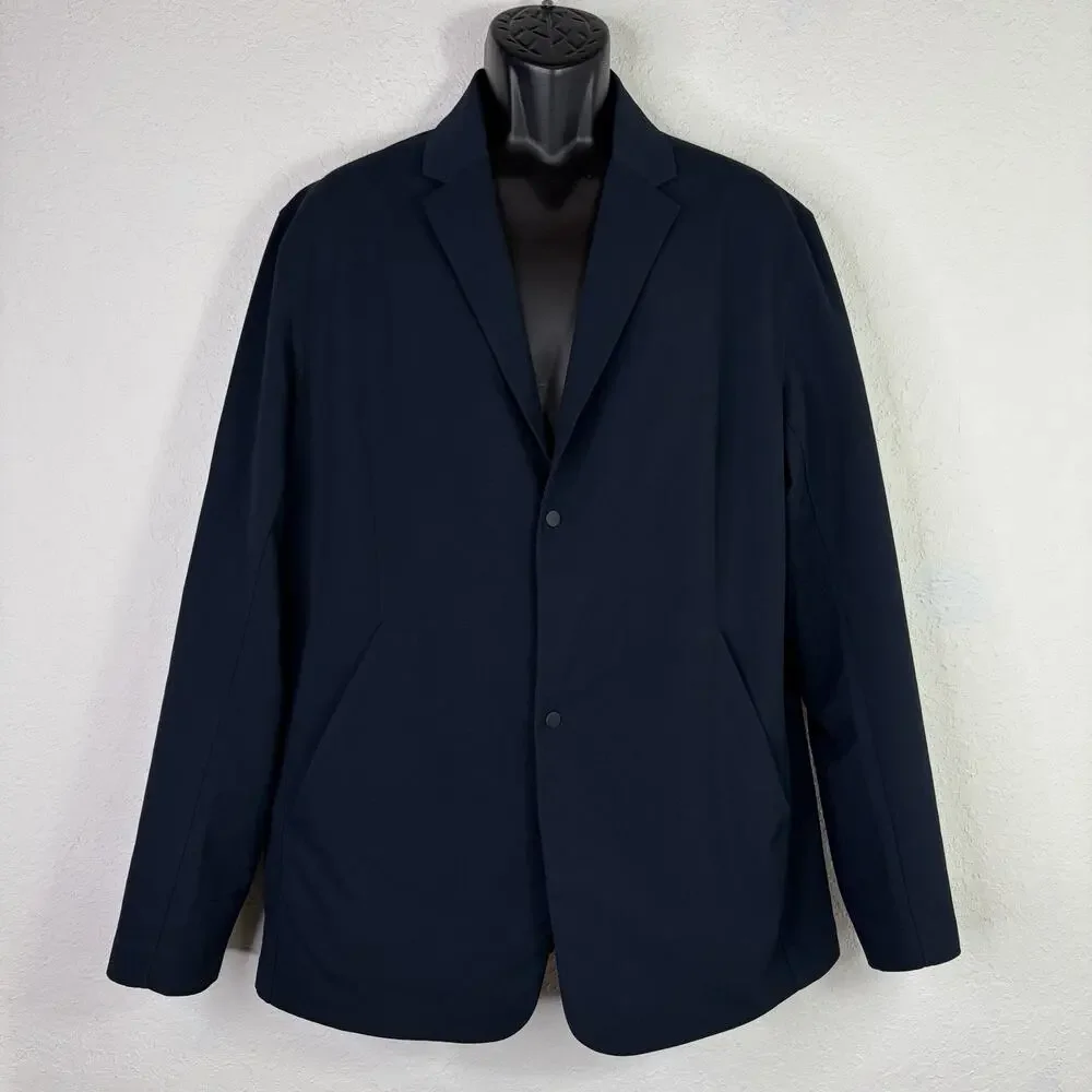 Lululemon Venture Blazer Men’s Navy Blue Snap Button Front Size XXL Classic Chic